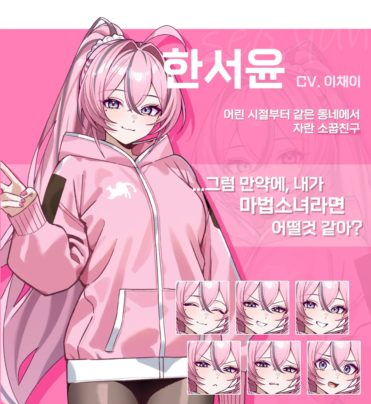 韩瑞允穿粉色连帽衫的角色介绍图
