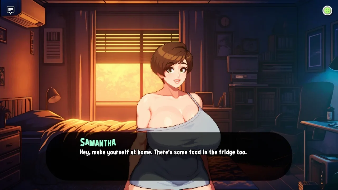 夕阳卧室中与 Samantha 交谈的画面